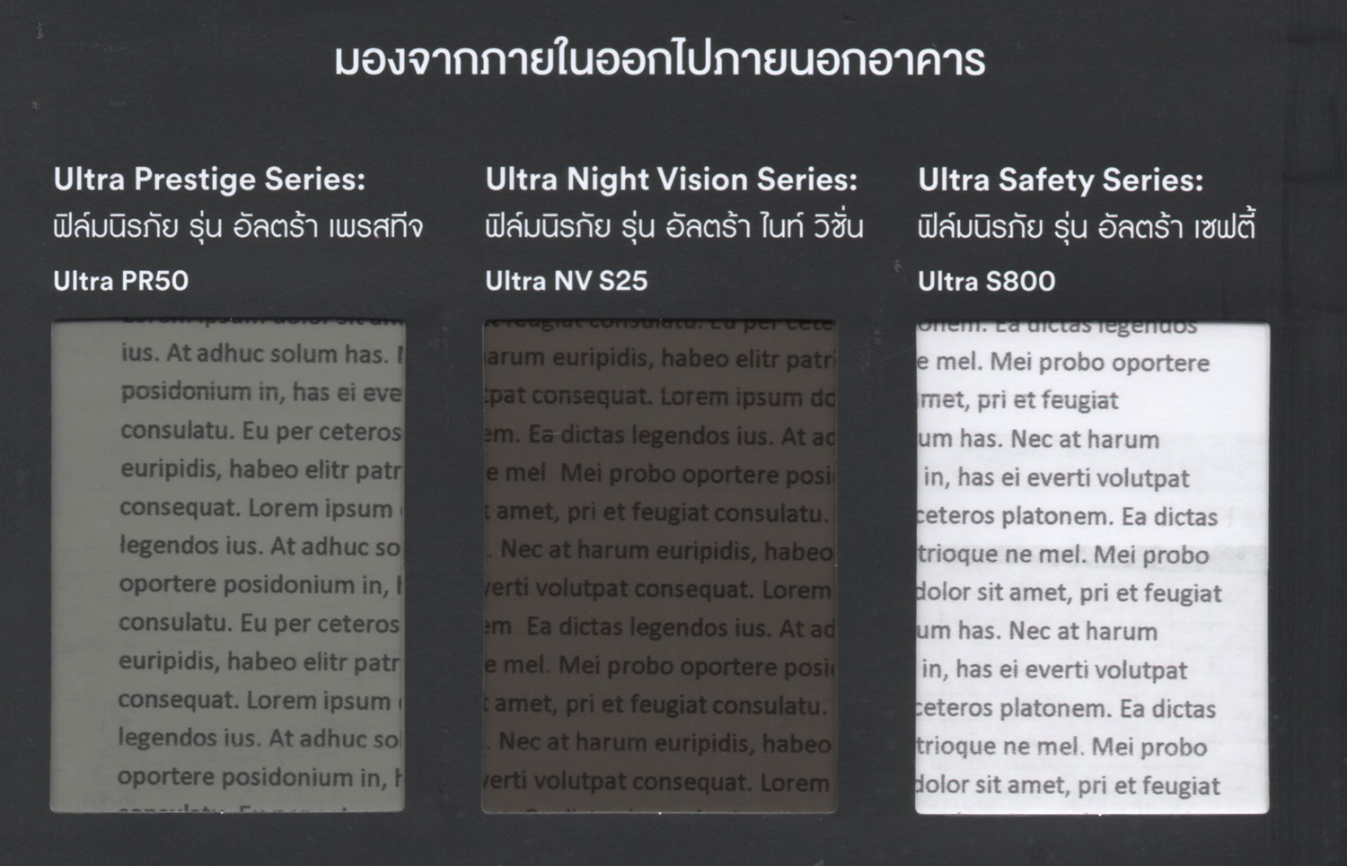ตัวอย่างสีฟิล์ม 3M นิรภัยรุ่น Ultra Safety 